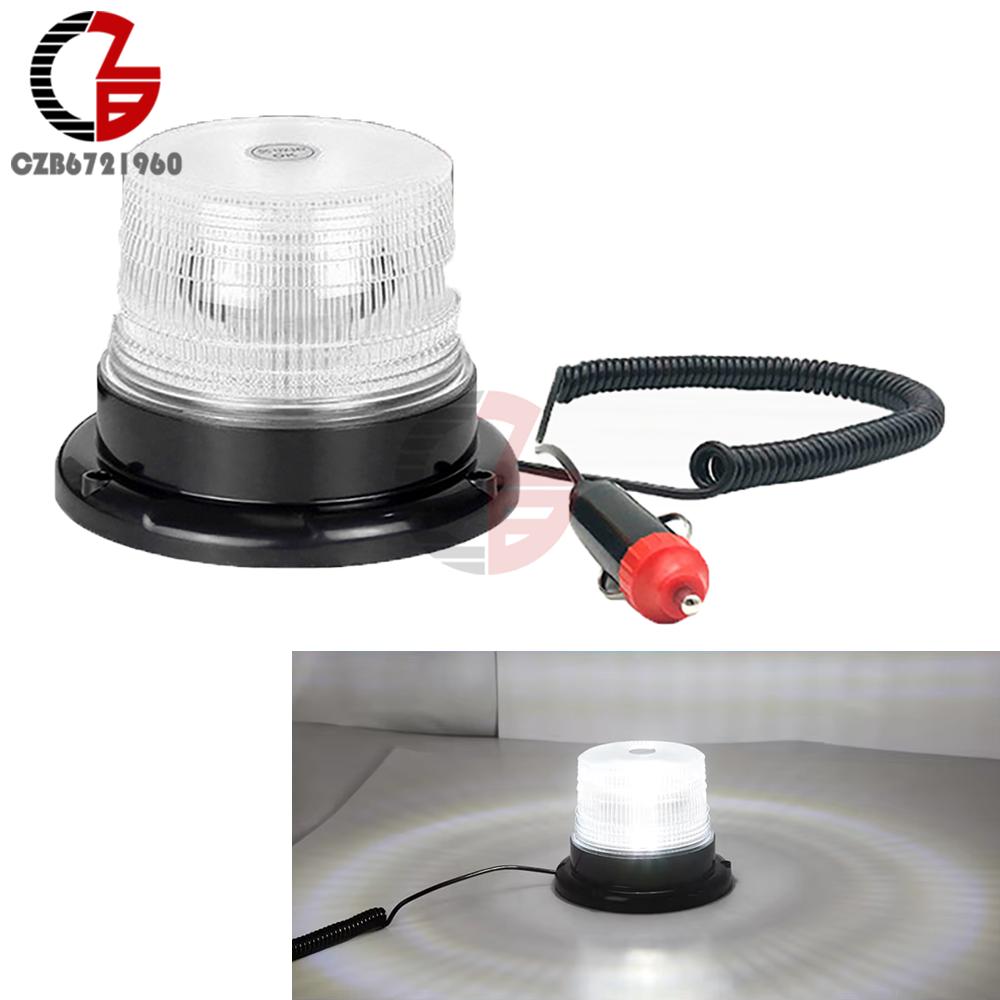 Universal 12V 24V Car Truck Roof Top Warning Light Emergency LED Strobe Light Flashing Beacon With Magnetic Base