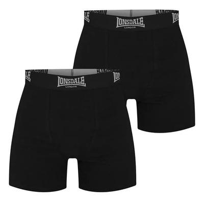 2x Lonsdale TRUNKS Boxer Shorts Black In Box, Size L