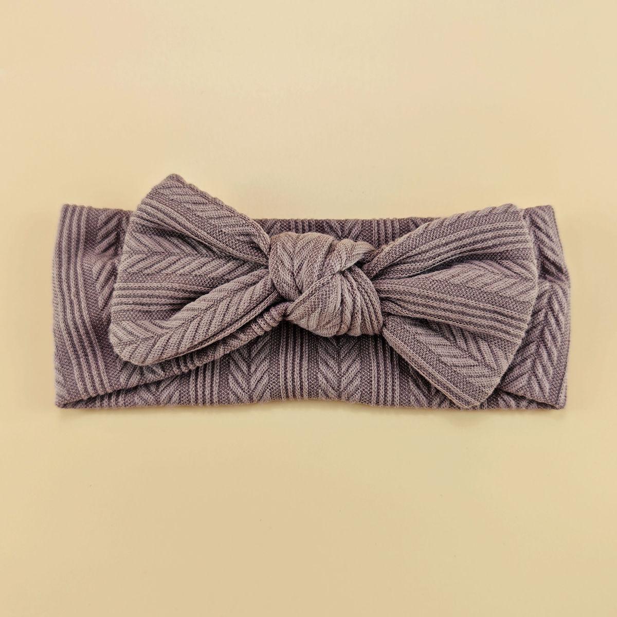 

Newborn Baby Headband with Wheat Pattern Bow – Handmade Hairband for Infants