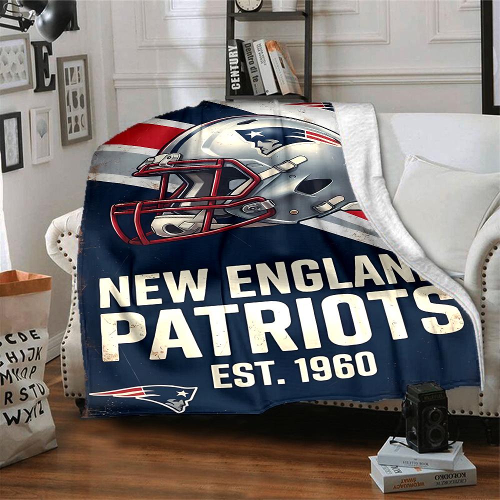 1pc Blanket - Patriot Logo Print Design,Lightweight Blanket for Sofa,Bed- Soft &Warm,Gift for All Seasons