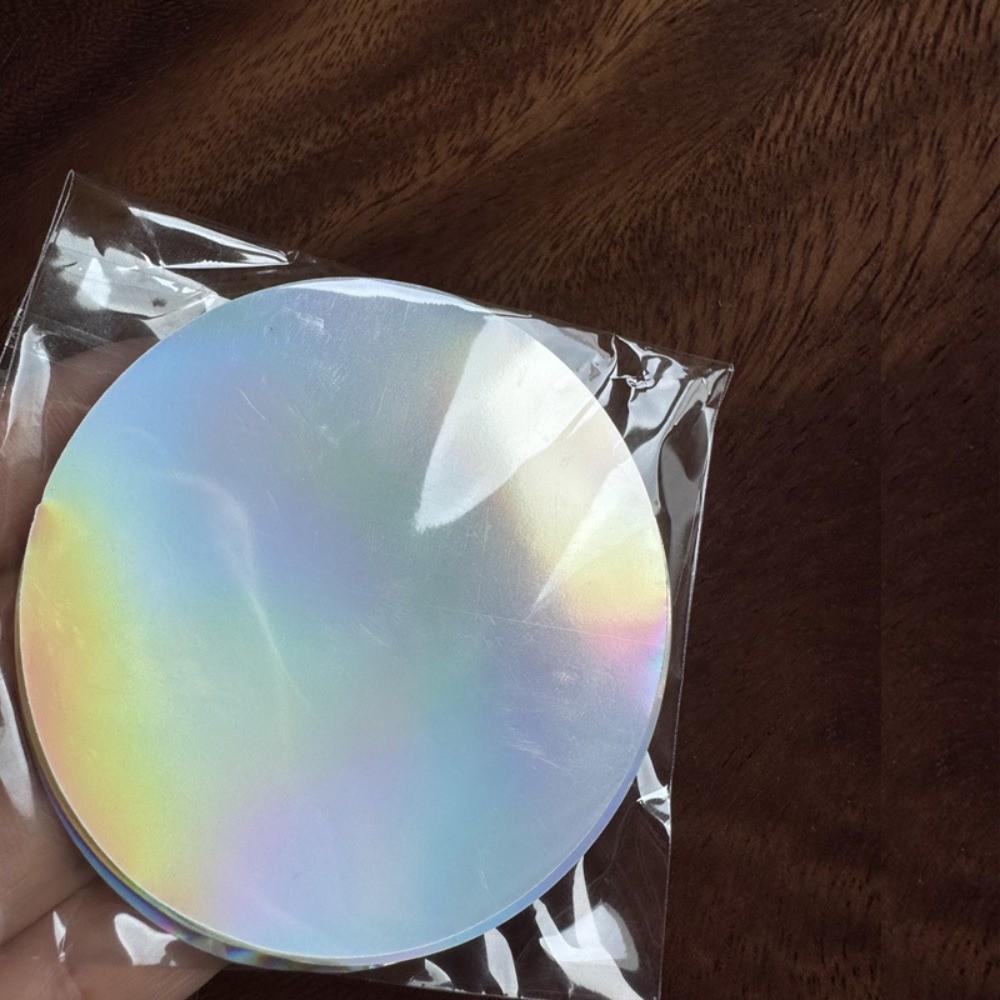 

100Pcs Round Laser Film Badge Covers Star Pattern Multiple Styles Transparent Badge Film DIY Making PVC