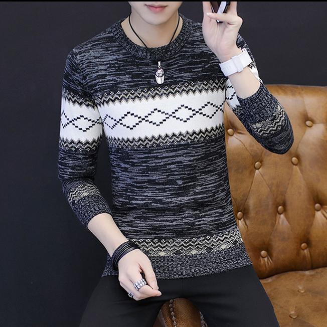 Autumn Winter Trendy Style Sweater for Men Handsome with Round Neckline Slim Fit Pulloverwomen Couple Sweater