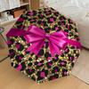 1PC Leopard Print Glitter Umbrella-8-Rib Reinforced, Automatic Open, Lightweight & Durable, Cute Fashion Accessory for Outdoor-T366