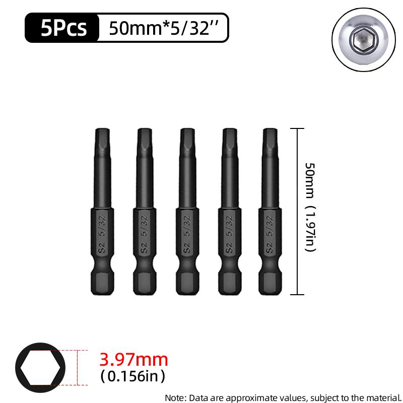 50mm hexagonal șurubelniță biți Imperial magnetică hexagonală Allen cheie burghiu biți inch 5/64-5/16 șurubelniță burghiu electric scule de mână