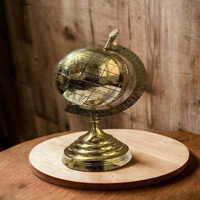 Vintage World Globe Table Decor - Antique Table Decoration - Old World Charm