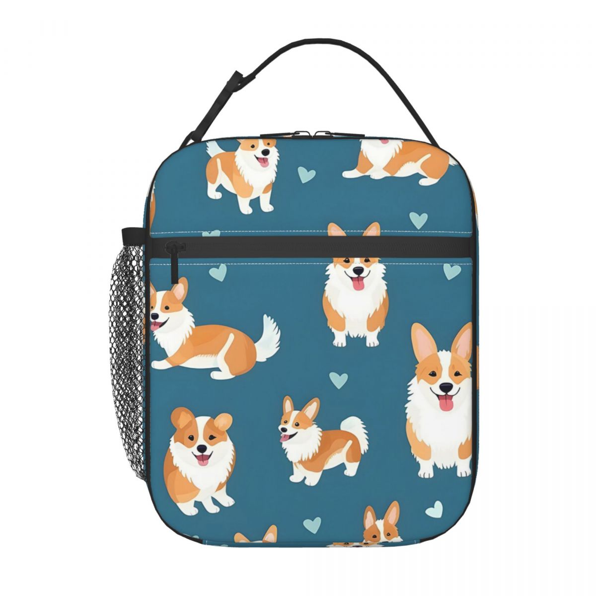 

Blue Background Cute Cartoon Corgi Insulated Lunch Bag for Women Children Leakproof Food Boxes Thermal Lunch Box Tote One Size