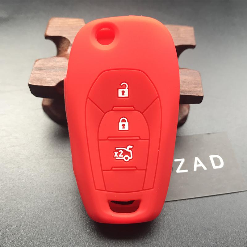 

Silicone Car Key Fob Cover Case Set Skin Shell for Chevrolet Cruze 2016 2017 Malibu Aveo Spark Sonic 3 Button Flip Keyless красный