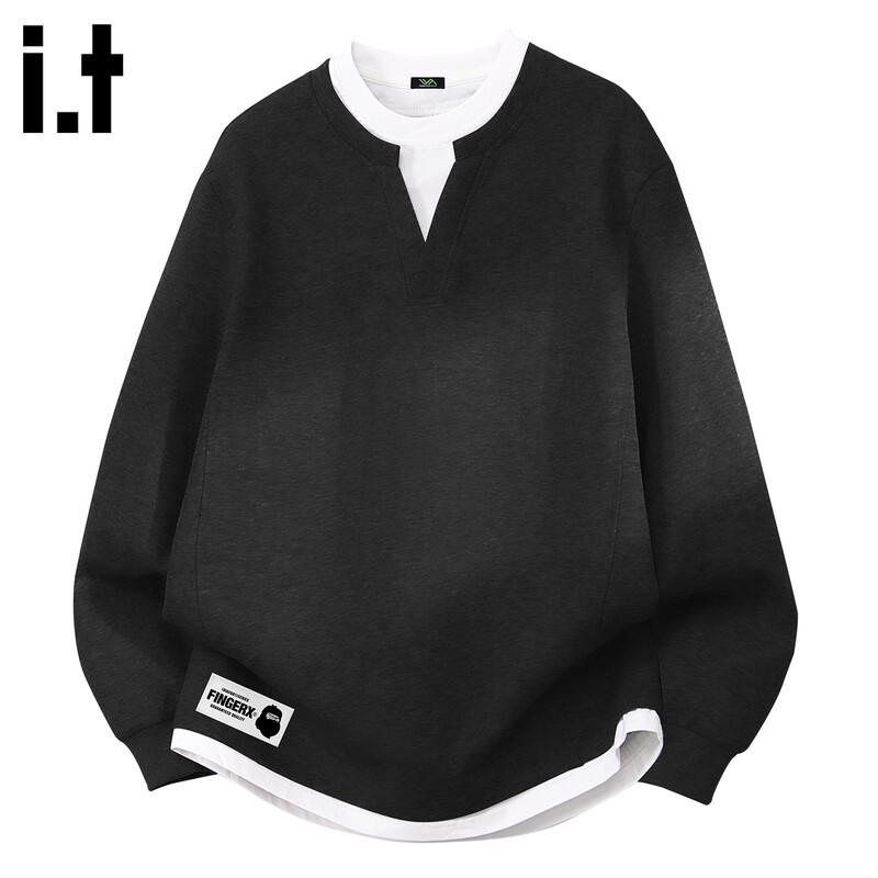 

Fingercroxxit Men s 2025 Faux Two-Piece Colorblock Crewneck Sweatshirt 3XL