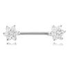 Sexy Body Piercing Jewelry Surgical Steel Zircon Flower Nipple Ring(Silver)