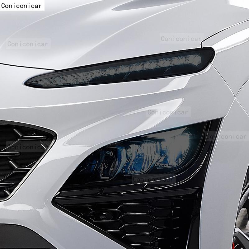 Für HYUNDAI KONA 2021 2022 Auto Scheinwerfer Schwarz TPU Schutzfolie Frontlicht Tönung Farbwechsel Aufkleber Zubehör