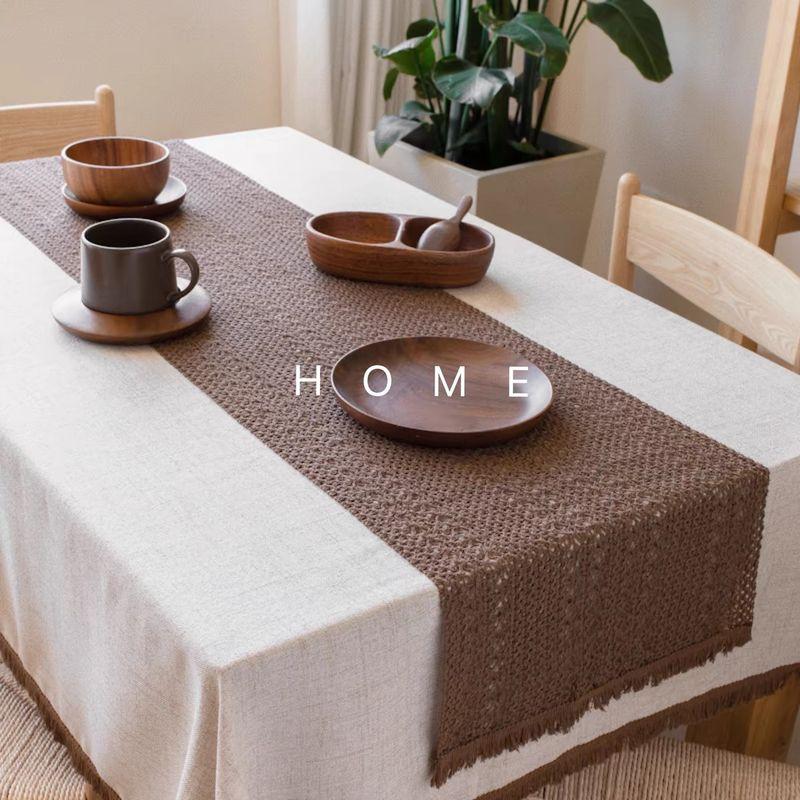 

Retro Log Style Table Runner Fabric Craft TV Cabinet and Tea Table Decorative Cover Cloth Dining Tablecloth Shoe Cabinet Decoration Bench Tablecloth 34cm wide coffee table runner 34-120