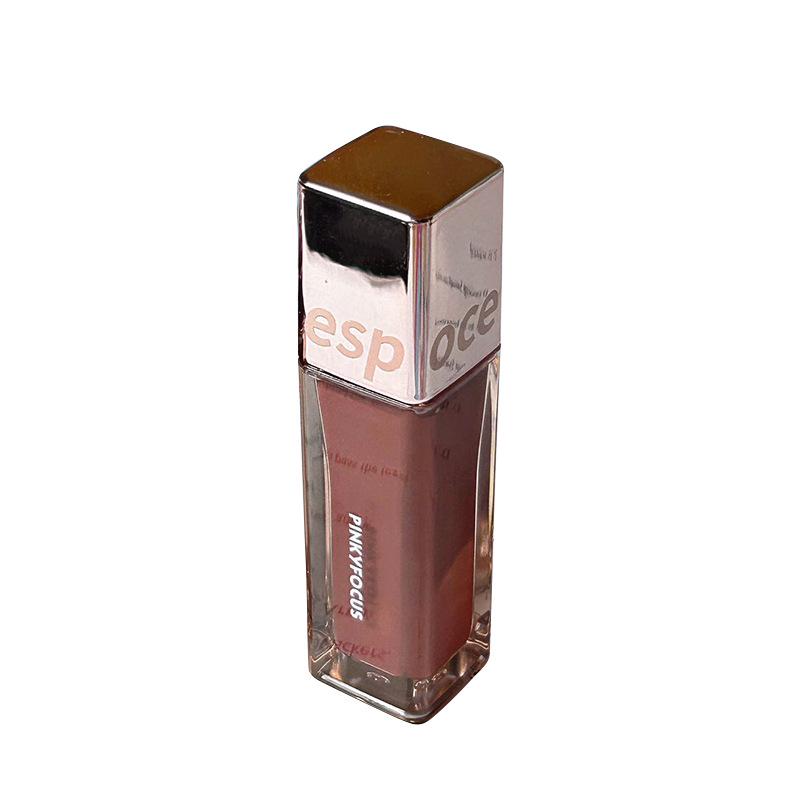 PinkyFocus Long-Lasting Moisturizing Lip Gloss - Translucent, Square Tube, Non-Transfer, Brightening Formula
