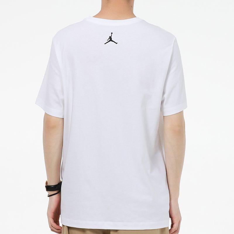 Jordan T Shirts Men's White Crew Neck Moderate Straight Fit DO1927-100