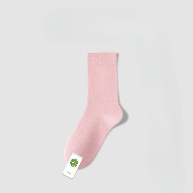 Female Spring and Autumn Pure Cotton Deodorant Boneless Moon Son Tube Stack Socks