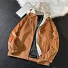 Frühling und Herbst Jahreszeiten Retro Mantel Herren Jugend Lose Arbeitsanzug Flip Kragen Jacke Männer