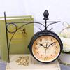 Clock Wall Retro Double Decor Sided Hanging Clocks Vintage Iron Home Outdoor Round Station Large Rustic Garden