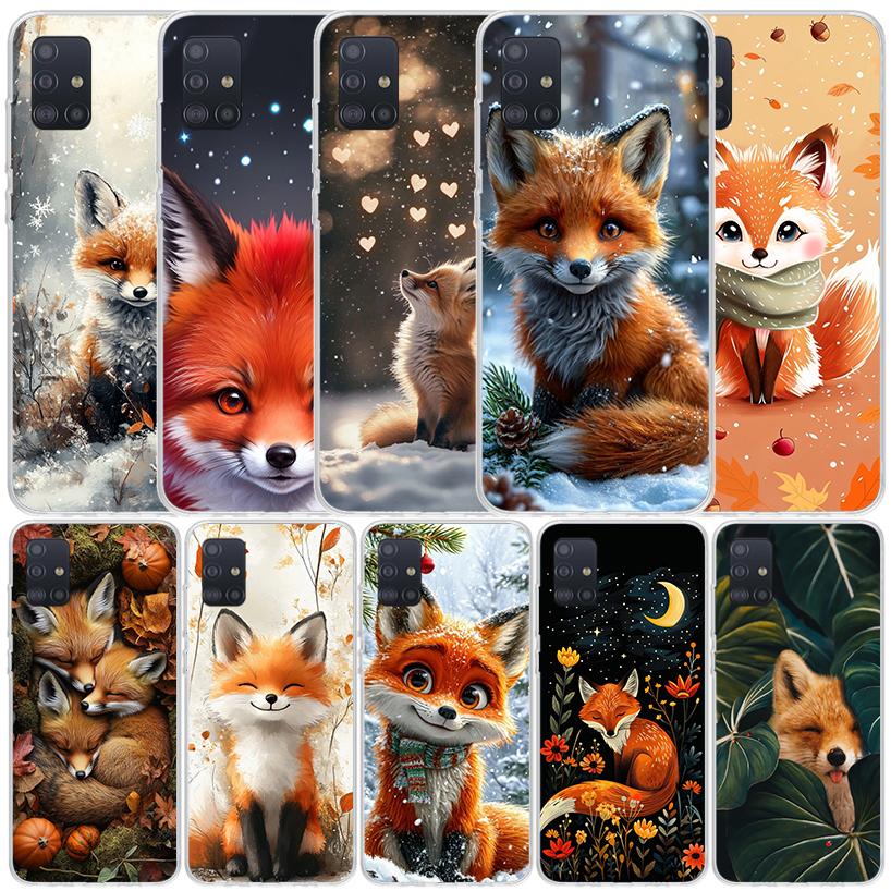 Animal Fox Soft Cover for Samsung Galaxy A12 A22 A32 A52 A72 A02S Phone Case Note 20 Ultra 10 S10 Plus A51 A71 A50S A20S A10S Ga