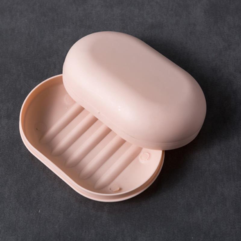 Candy Colored Soap Box Oval Soap Dish Bathroom Supplies Sealed Soap Holder Leak Proof Organizer Portable Bathroom Accessories