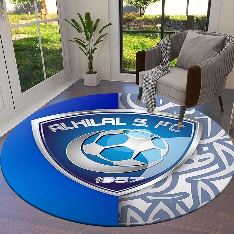 Al Hilal SFC Round Area Rug,Carpet Rug for Living Room Bedroom Sofa Playroom Decor,Non-slip Floor Mat