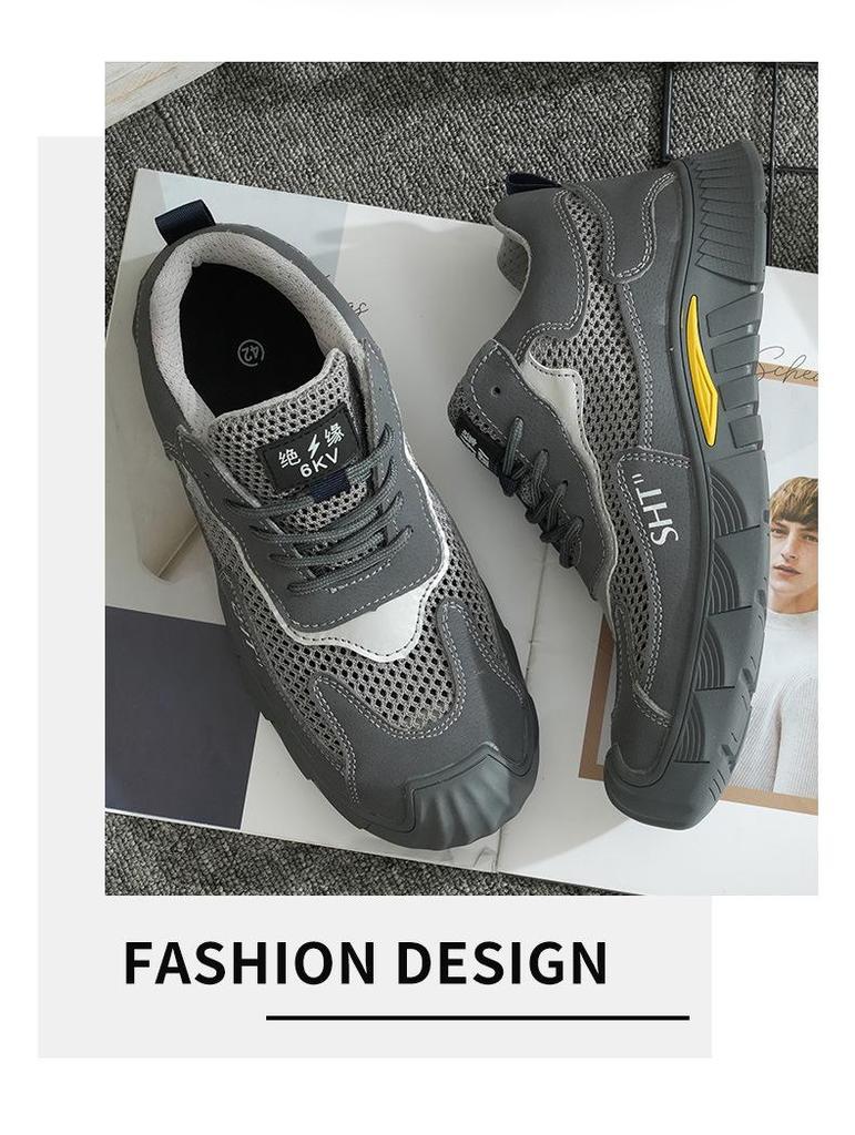 Lightweight Breathable Safety Shoes: Anti-Smash, Anti-Puncture, Anti-Slip, Anti-Odor. Ideal for Construction Sites with Soft Soles.