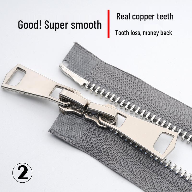 No. 5 Double Open End Metal Zipper for Down Jackets with Plastic Teeth and Sun Protection