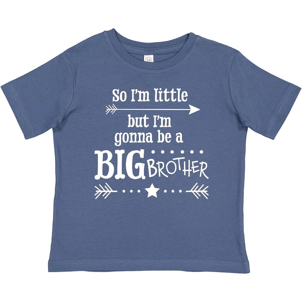 Inktastic So I m Little, But I m Going To Be A Big Brother Baby kids boys T-Shirt Siblings 100