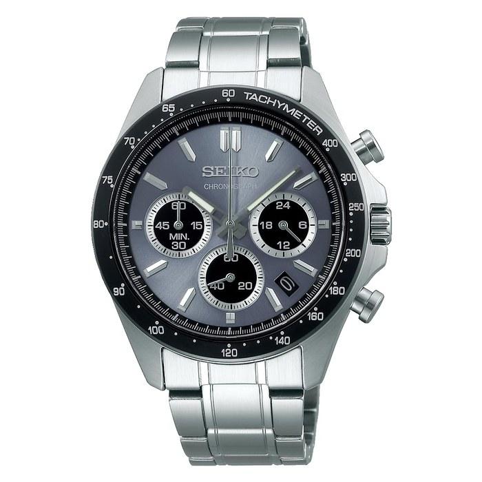 [Seiko Watch] SEIKO SELECTION SBTR027 men s wristwatch. Quartz chronograph with date calendar and 24-hour hand. Blue-gray dial, stainless steel case.
