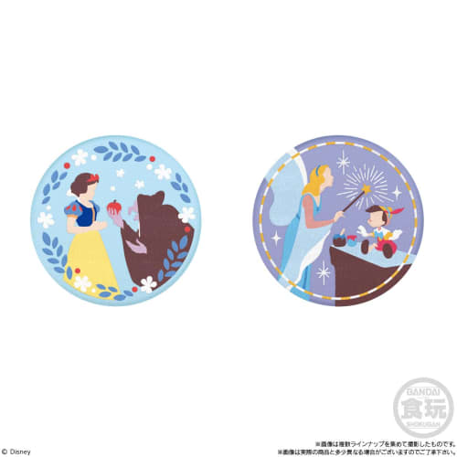 BANDAI Disney Characters Embroidered Can Badge Biscuits Box of 12 (Candy Toys) Biscuits