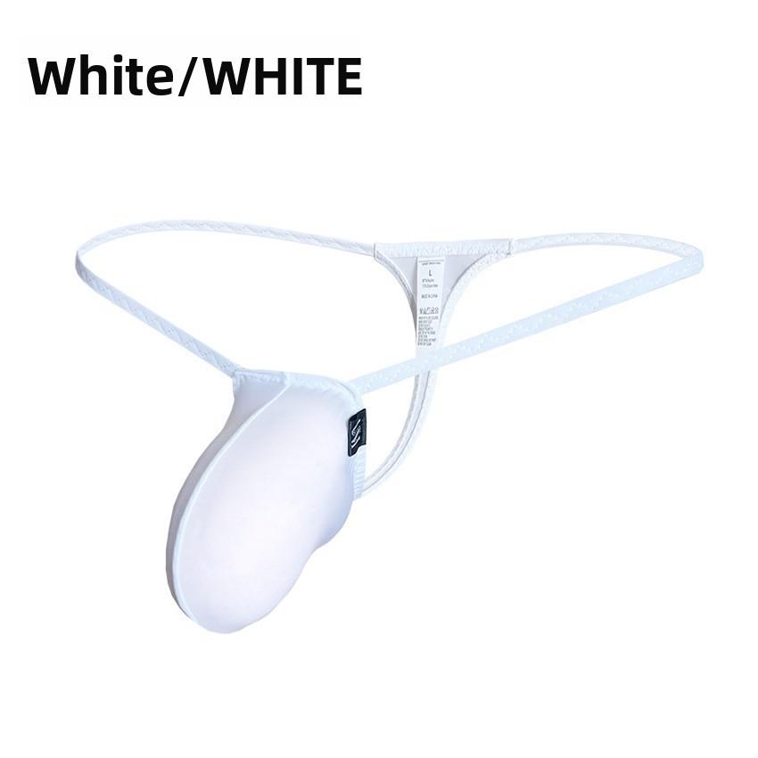 Men Low Waist Sexy Thin Ice Silk Pure Desire Thong Underwear For Large Size Comfort