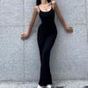 INS European and American Sexy Open Back Black Camisole Jumpsuit Women's Autumn High Street Sexy Elegant Slim Looking Loose Pants Pants