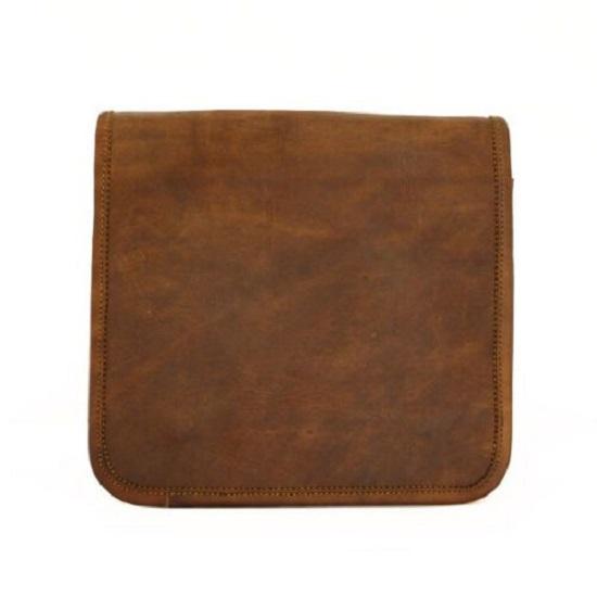 Мужская натуральная винтажная кожаная сумка-мессенджер для ноутбука — фото 4