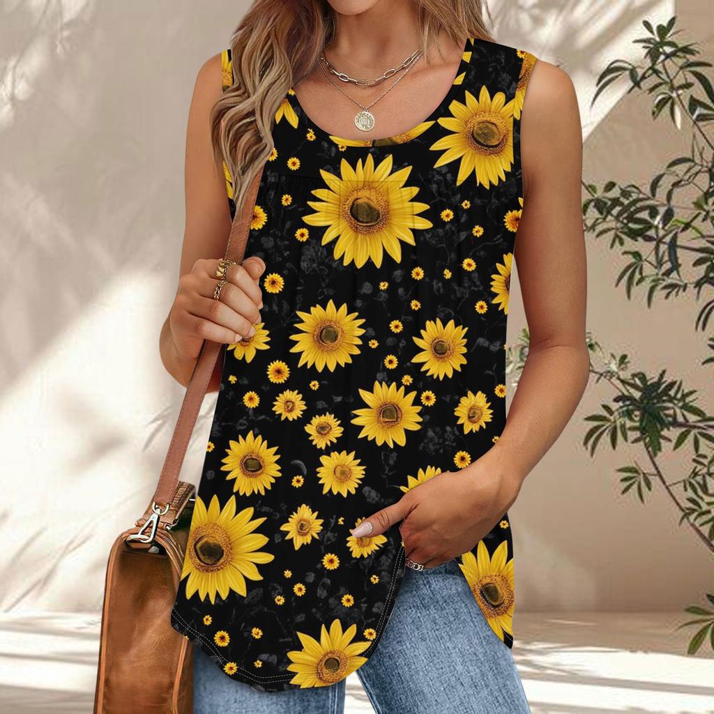 Womens Casual O Neck Loose Color Sleeveless Top T-shirt Summer Tank Tops For Women Tank Camisole Sleeveless Basic Tops