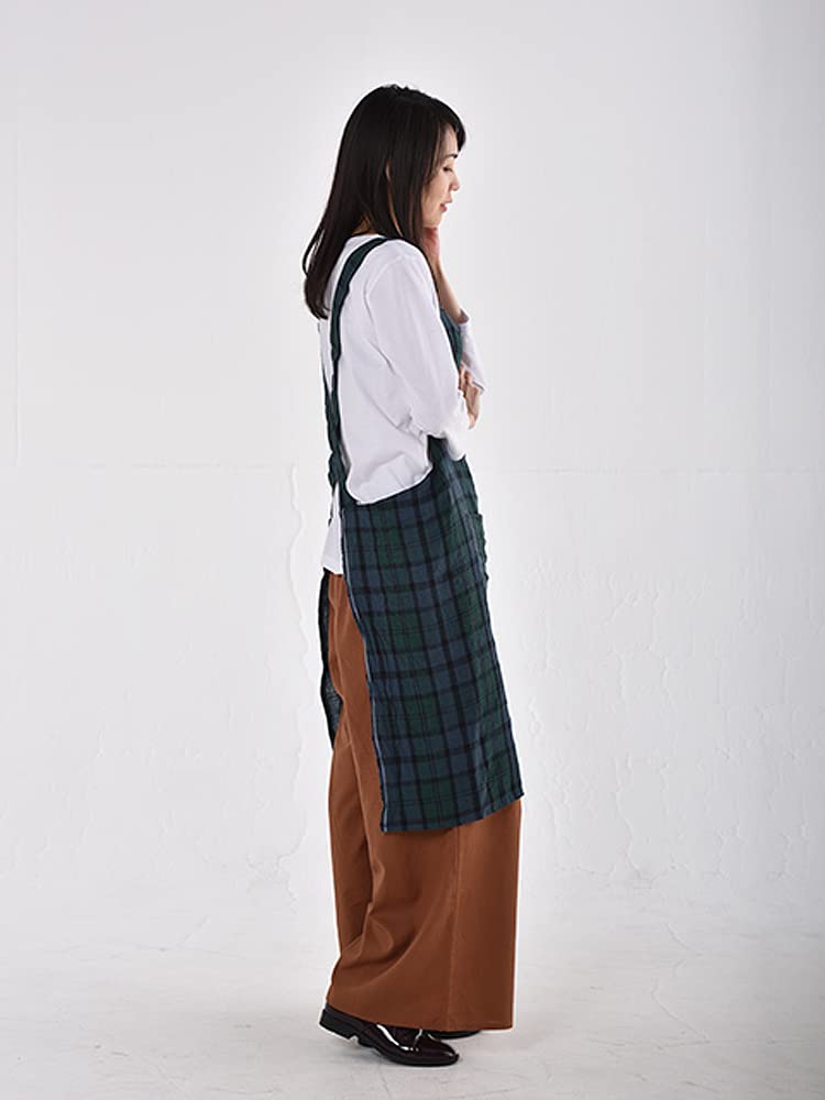 Back Cross Apron 209179 06 Black 83 x 84 cm [DD Intex] Watch/Green