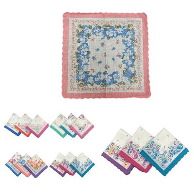 Floral Pattern Handkerchief for Women Wedding Handkerchief Pocket Handkerchief for Bride Groom Wedding Gift