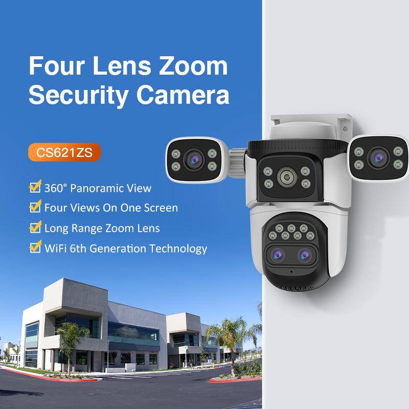 4G Little Eagle O-KAM Pro Smart WiFi Camera with Zoom, 4 Lenses, HD Night Vision, and Waterproof Design