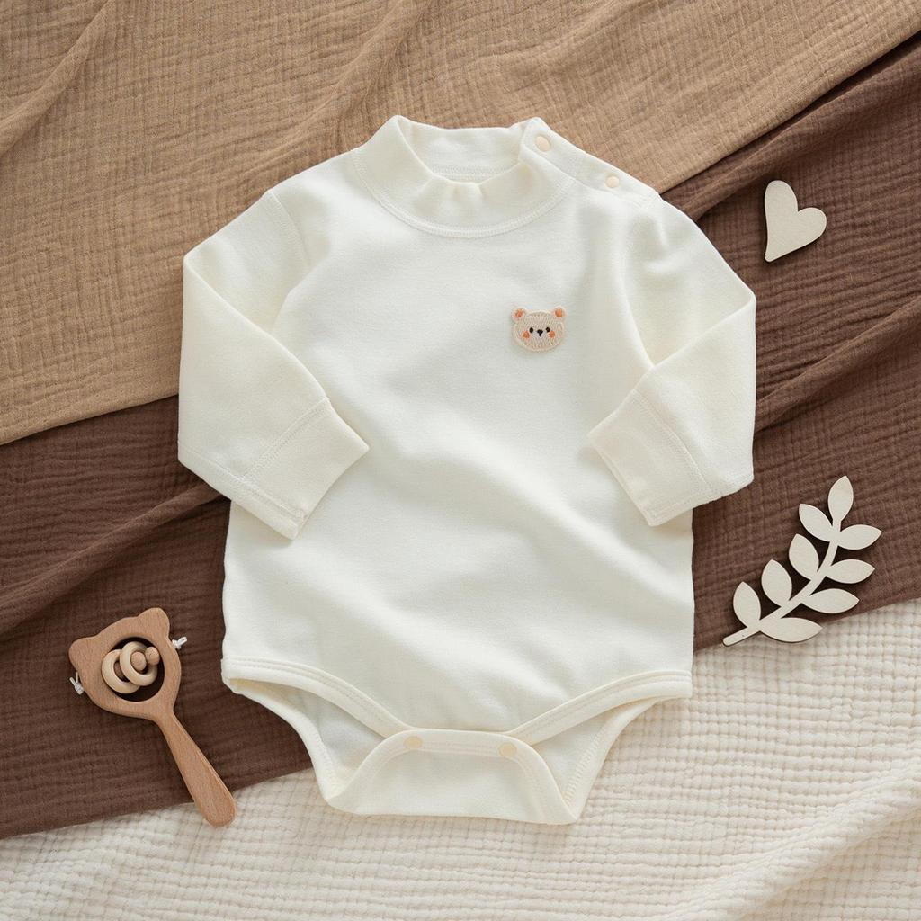 Warm Baby Bodysuit - Autumn/Winter Long Sleeve Velvet Romper with High Neck for Boys & Girls