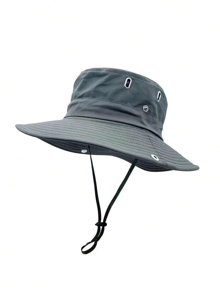 Adult Solid Color Bucket Hat UV Protection Wind Resistant Breathable Outdoor Fishing Cycling Sun Hat