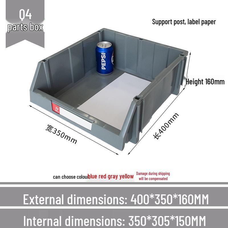 Angled Entry Heavy-Duty Plastic Storage and Organizer Box for Components and Hardware