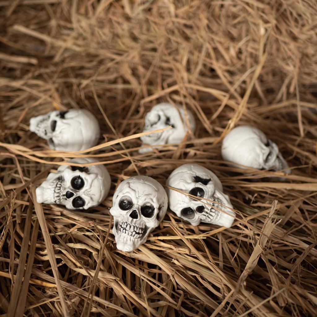 10 Pcs Halloween Decors Realistic Looking Skulls Gothic Style Human Skeleton Head Decorations For Haunted House Party Holiday