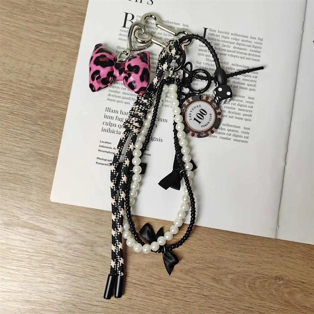 Pendentifs de Sac de Luxe Corde Tressée Polyvalente DIY Sac en Corde Y2k Breloque de Sac Tendance Ornement Suspendu Esthétique Porte-clés Mignon