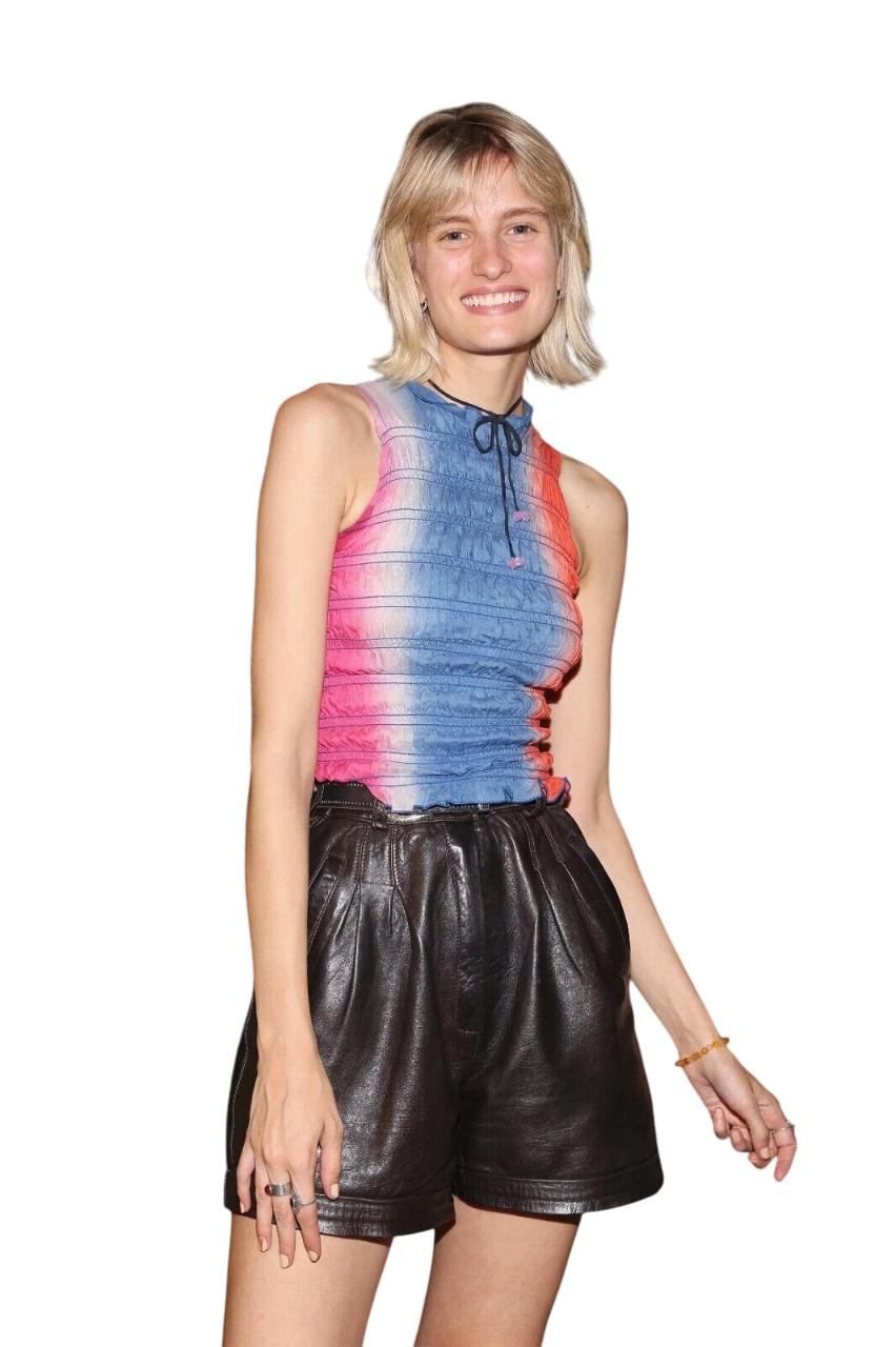 

Повседневные женские шорты из натуральной кожи ягненка ручной работы Стильные для вечеринки Черные Настоящие 3XL чёрный