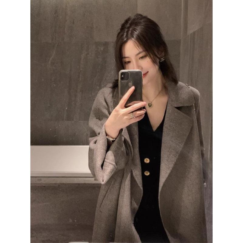 Velvet Autumn and Winter Women's Clothing High-end Spring and Autumn New Formal Settings Dress Small Black Dress