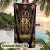 Pink Leopard Theme Quick Dry Beach Towel Custom Name Text Print Large Sand Resistant Towel Beach Vacation