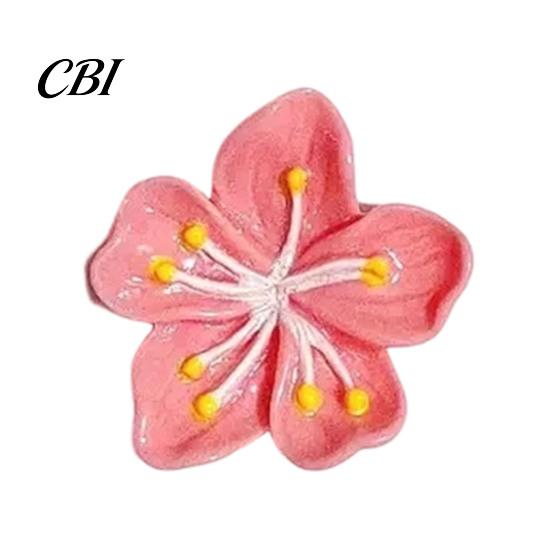 Flexible Texture Car Sticker Peach Blossom Sticker, Resin Flower Decal for Auto Motorcycle, Heat Resistant Moisture Proof Waterproof Adhesive