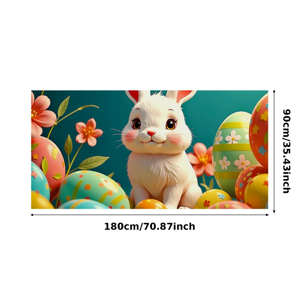 Lätt Påskdekoration Påskäggsbanderoll Påskharenbanderoll För Vårfest Dekoration Fotografering