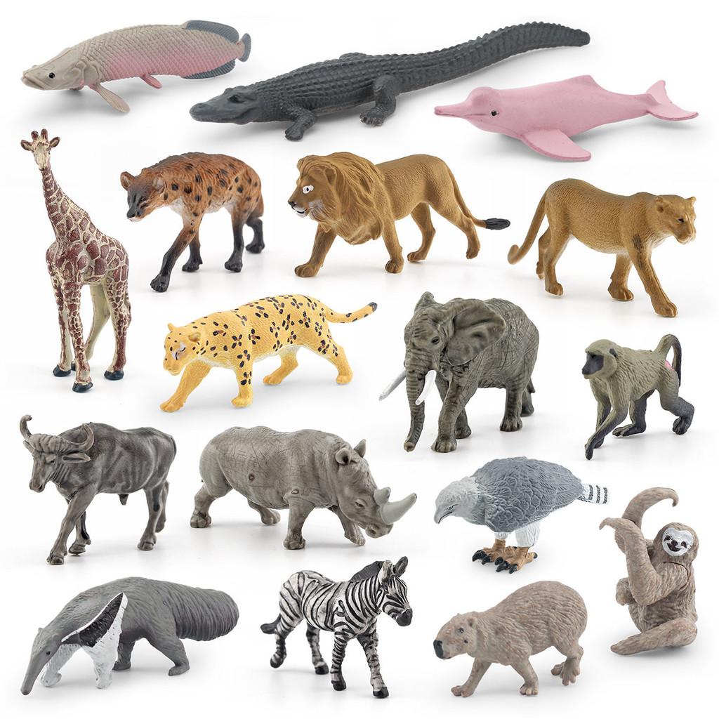 Set Realist cu 17 Piese de Figurine cu Animale Sud-Americane Inclusiv Leneș Furnicar Jaguar Zebră Leu Elefant Pentru Decor Acasă și Utilizare Educațională