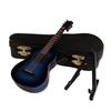 AEE2-Wooden Miniature Guitar With Stand And Case Mini Musical Instrument Miniature Doll House Model Home Decoration