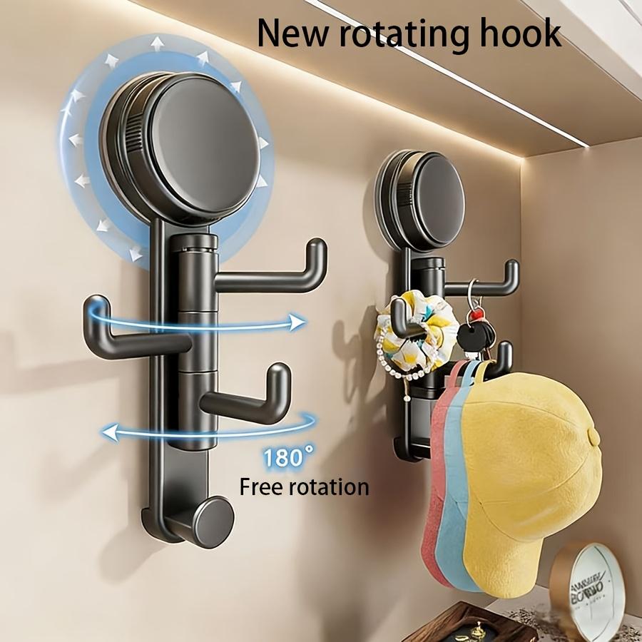 For Bathroom No-drill Mount Suction Cup Hook Entrance Hall Grey Easy Installation Push-button Lock Strong Suction