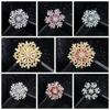 Sparkling Creative Snowflake Pin Rhinestone Zinc Zinc Alloy Zircon Badge  Anniversary