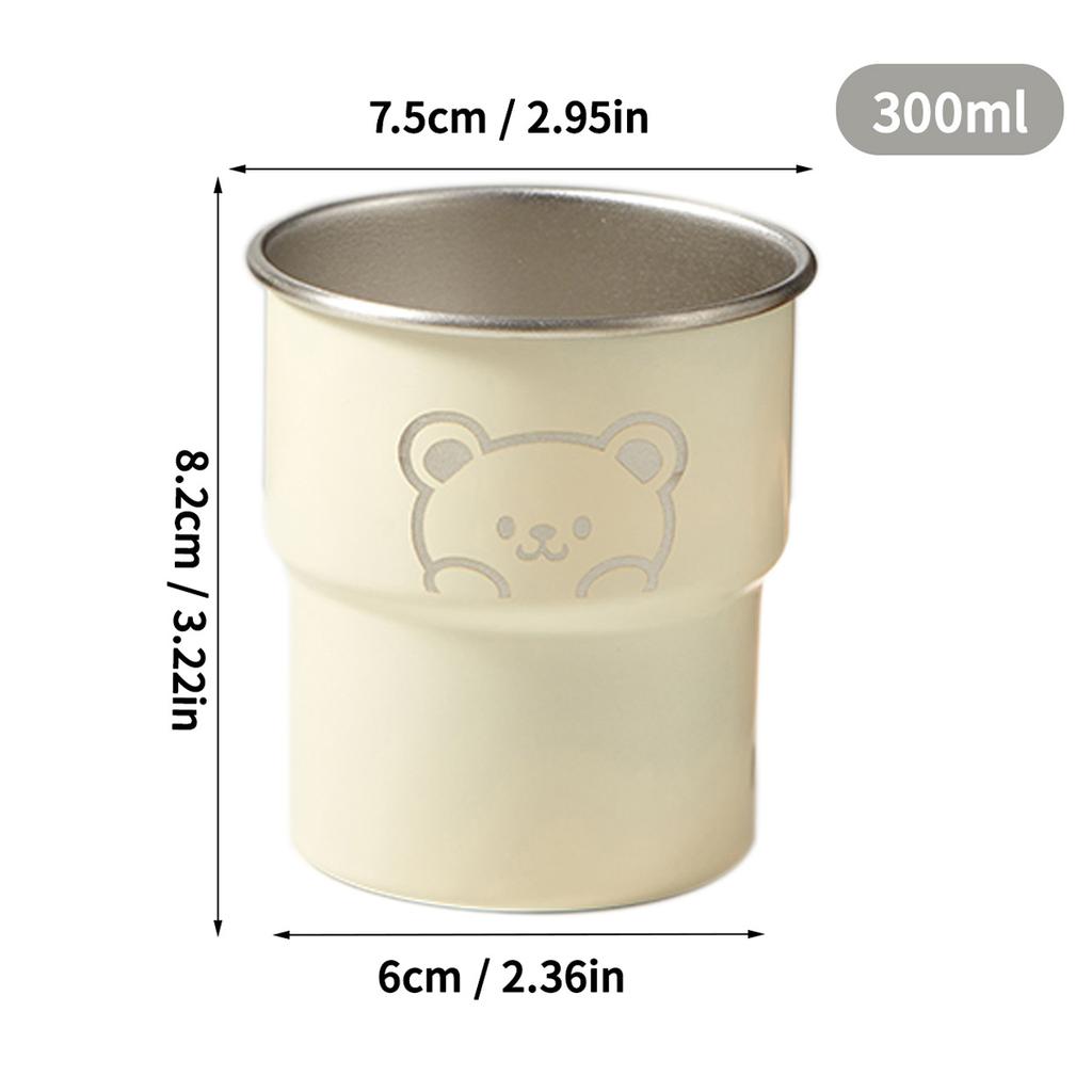 Cute Little Bear Water Mug 304 Stainless Steel Coffee Cup With Wooden Anti Scald Pad Office Workers Tumbler